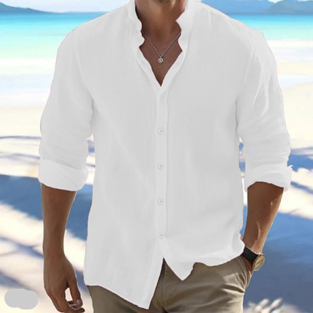 Macsen | Long Sleeve Stand Collar Shirt