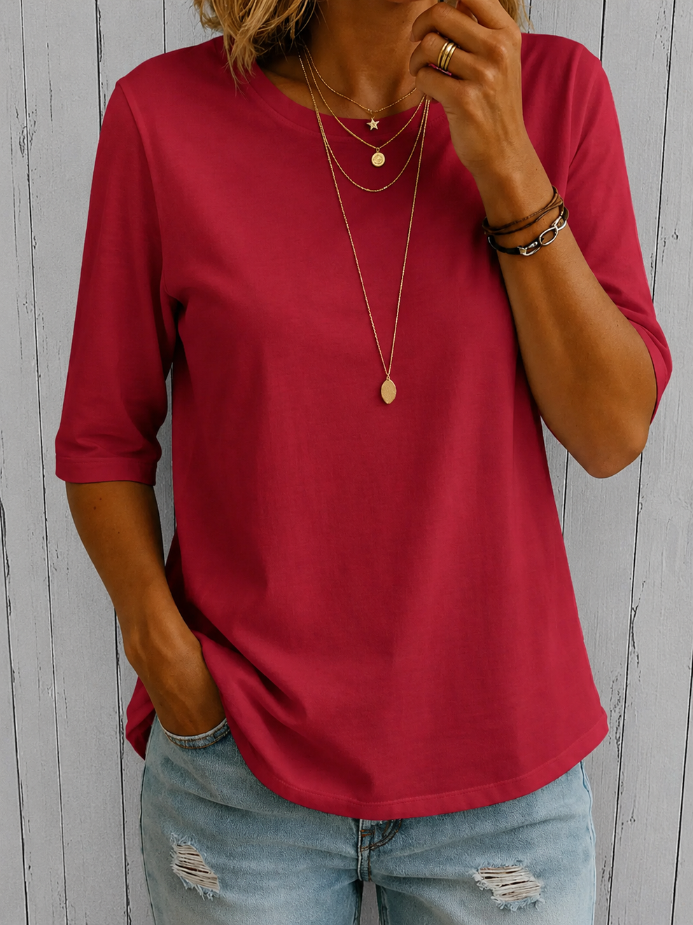 Beela | T Shirt Crew Neck Half Sleeve