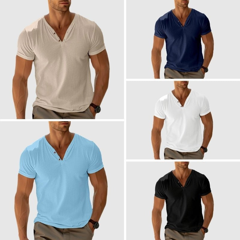 Eligio | Henley T Shirt Short Sleeve Fit
