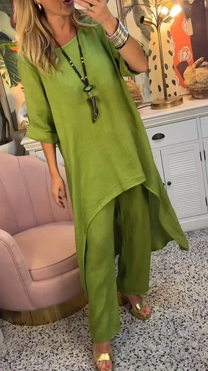 Maryla | Two Piece Asymmetric Tunic Pants Set