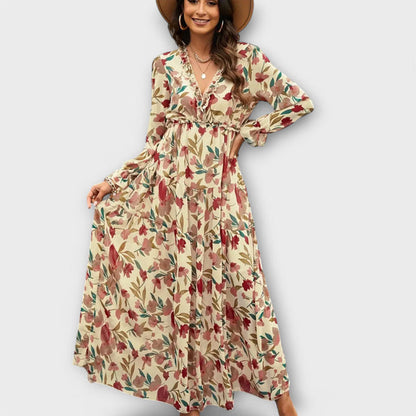 Vanna | Floral Print Long Sleeve Maxi Dress