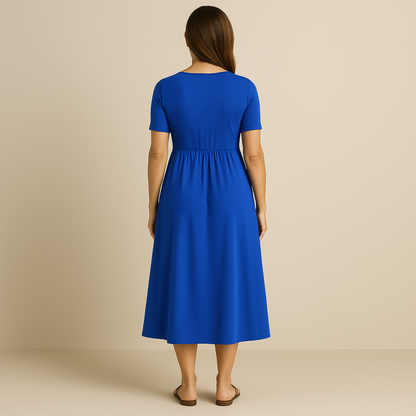 Bridgett | Wrap Front Short Sleeve Midi Dress