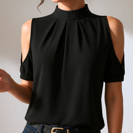 Belana | Cold Shoulder High Neck Blouse