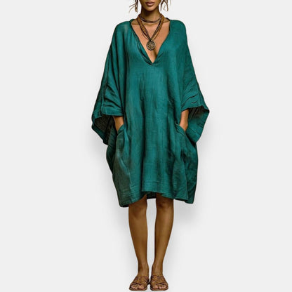 Diaraye | Oversized V Neck Dress With Pockets
