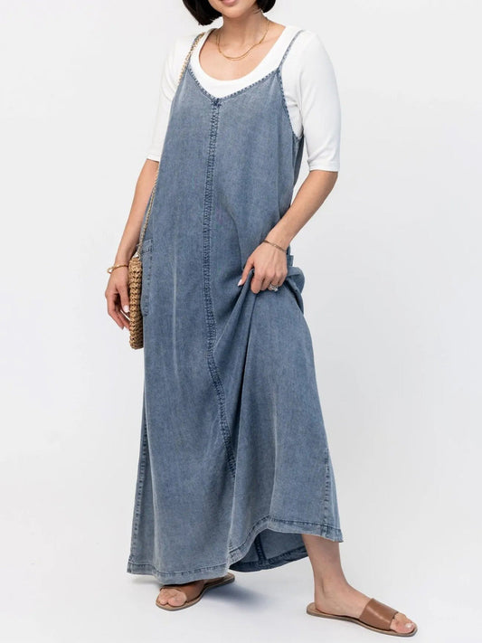 Éricaa | Denim-Style Loose Fit Maxi Dress