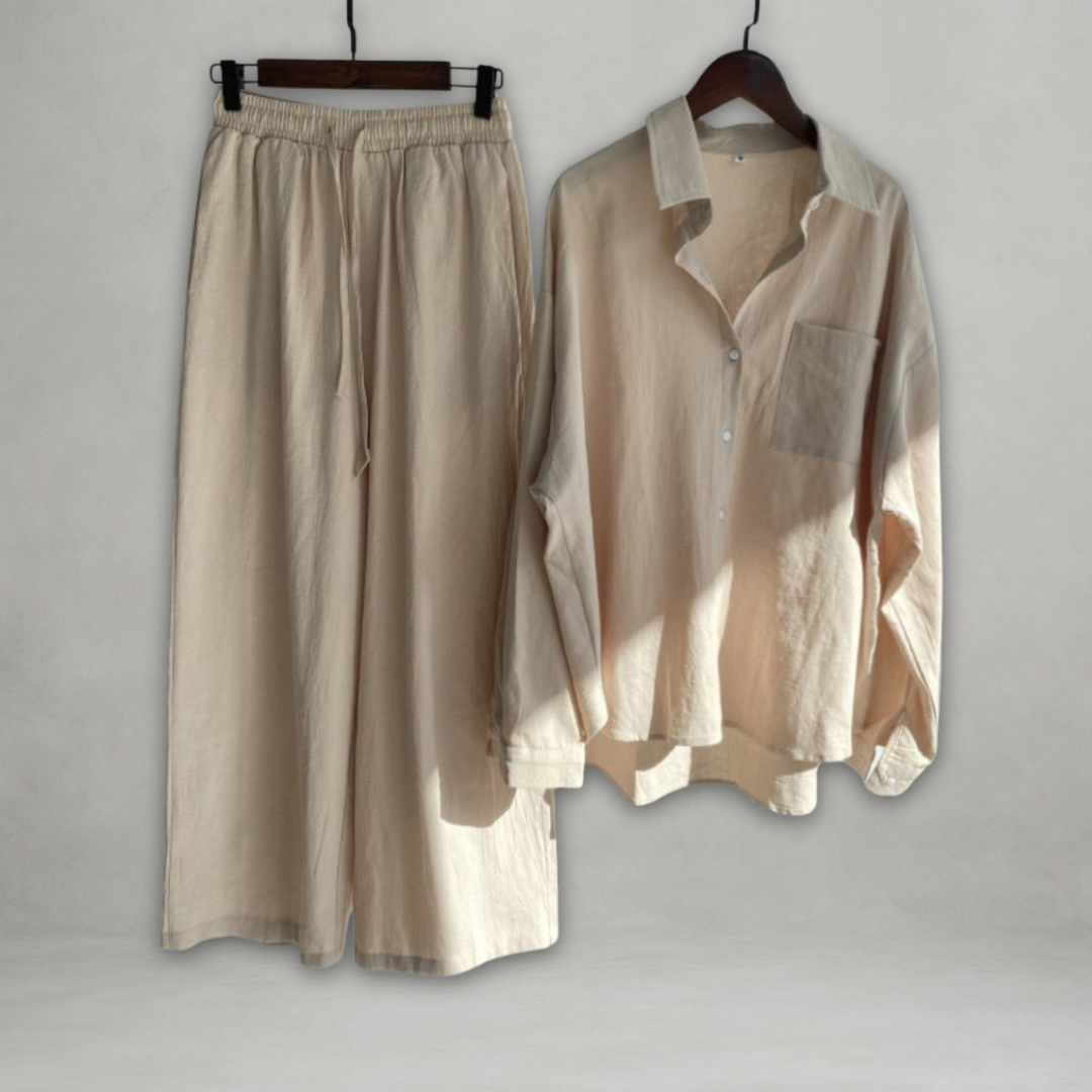 Ottavia | Two Piece Shirt Wide Leg Set