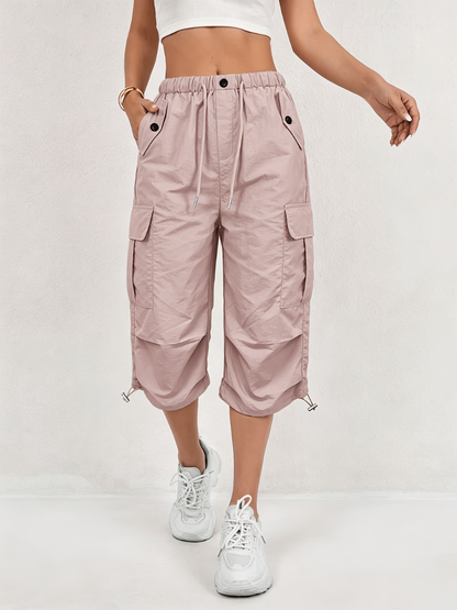 Nanna | Cargo Capri Pants With Drawstring Waist