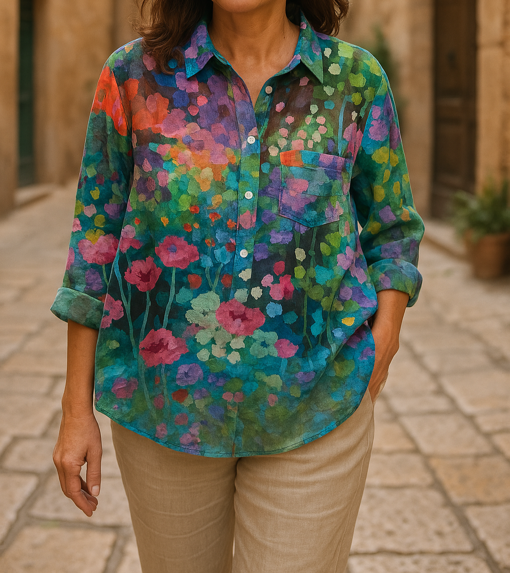Petra | Floral Print Button Front Shirt