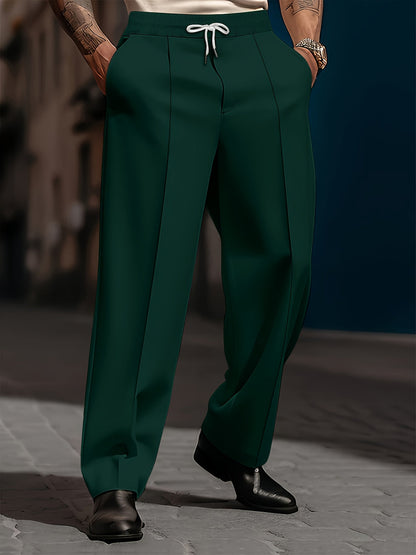 Raimi | Trousers Drawstring Waist Wide Leg Solid Color