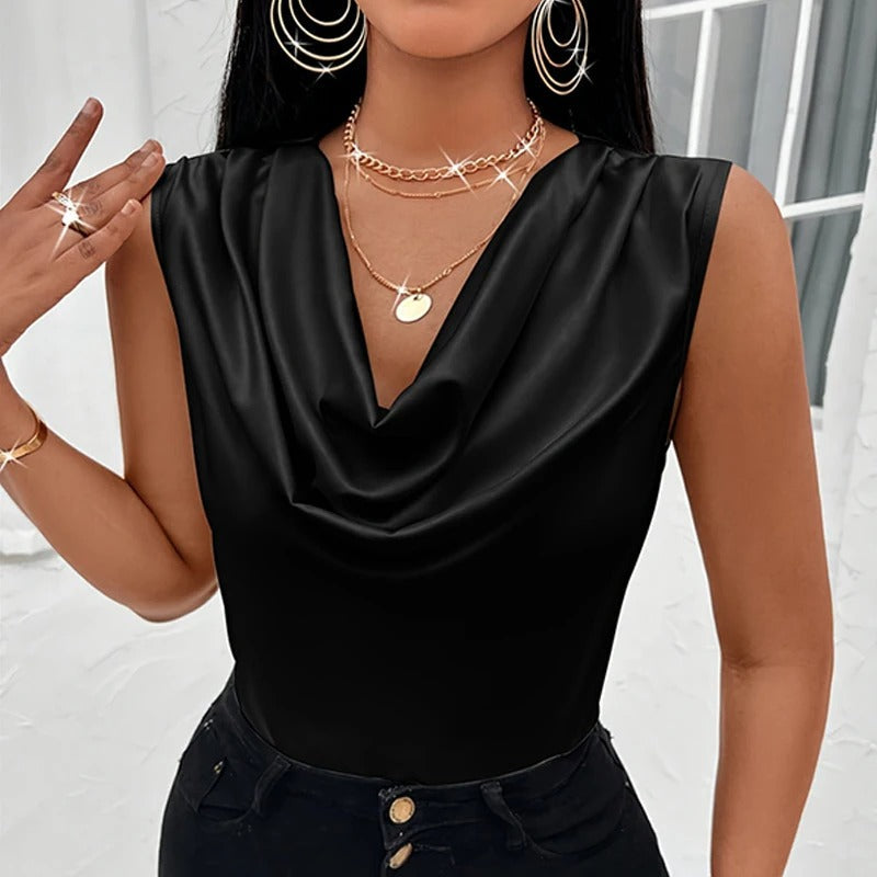 Naiyan | Sleeveless Cowl Neck Solid Blouse