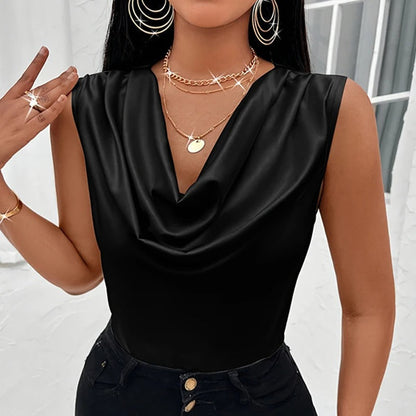 Naiyan | Sleeveless Cowl Neck Solid Blouse