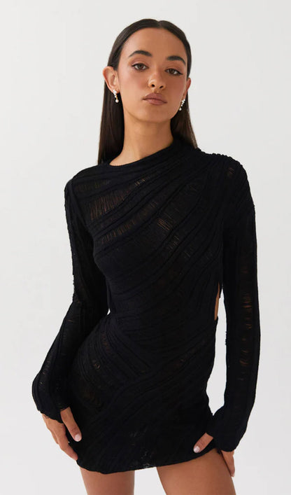 Veleda | Long Sleeve Cut-Out Mini Dress