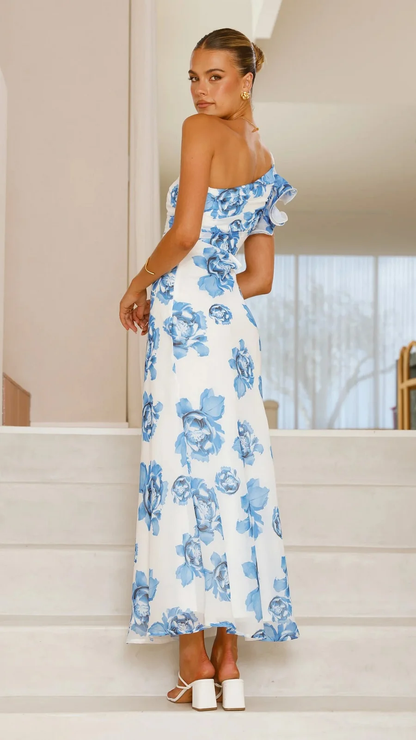 Dorothy | One Shoulder Floral Cutout Maxi Dress