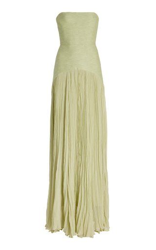 Carina | Strapless Pleated Maxi Evening Dress