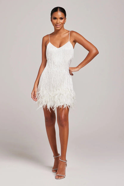 Jemima | Fringe Trim Spaghetti Strap Mini Dress