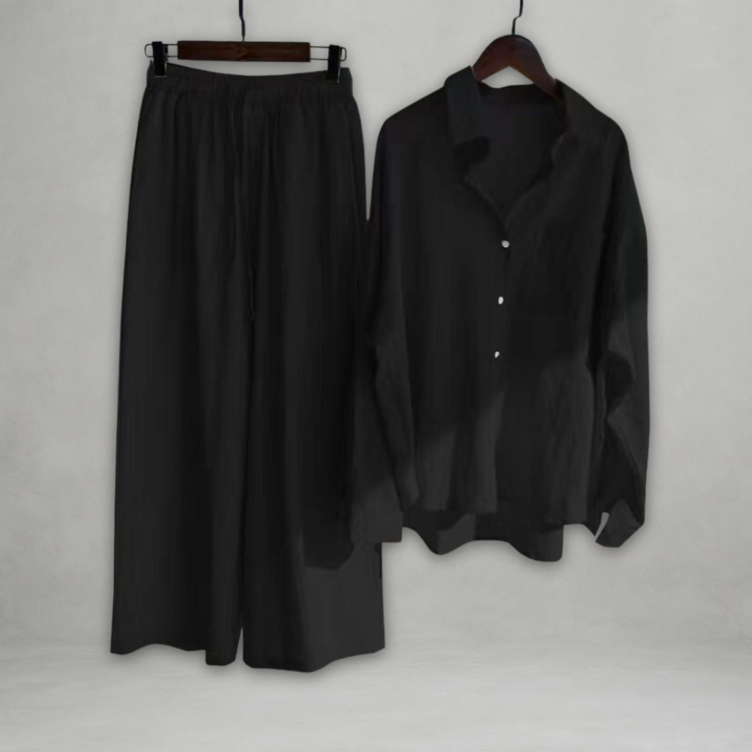 Ottavia | Two Piece Shirt Wide Leg Set