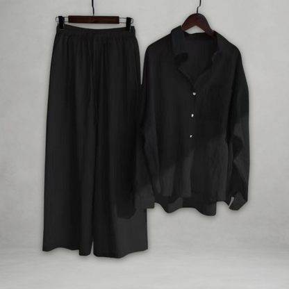 Ottavia | Two Piece Shirt Wide Leg Set