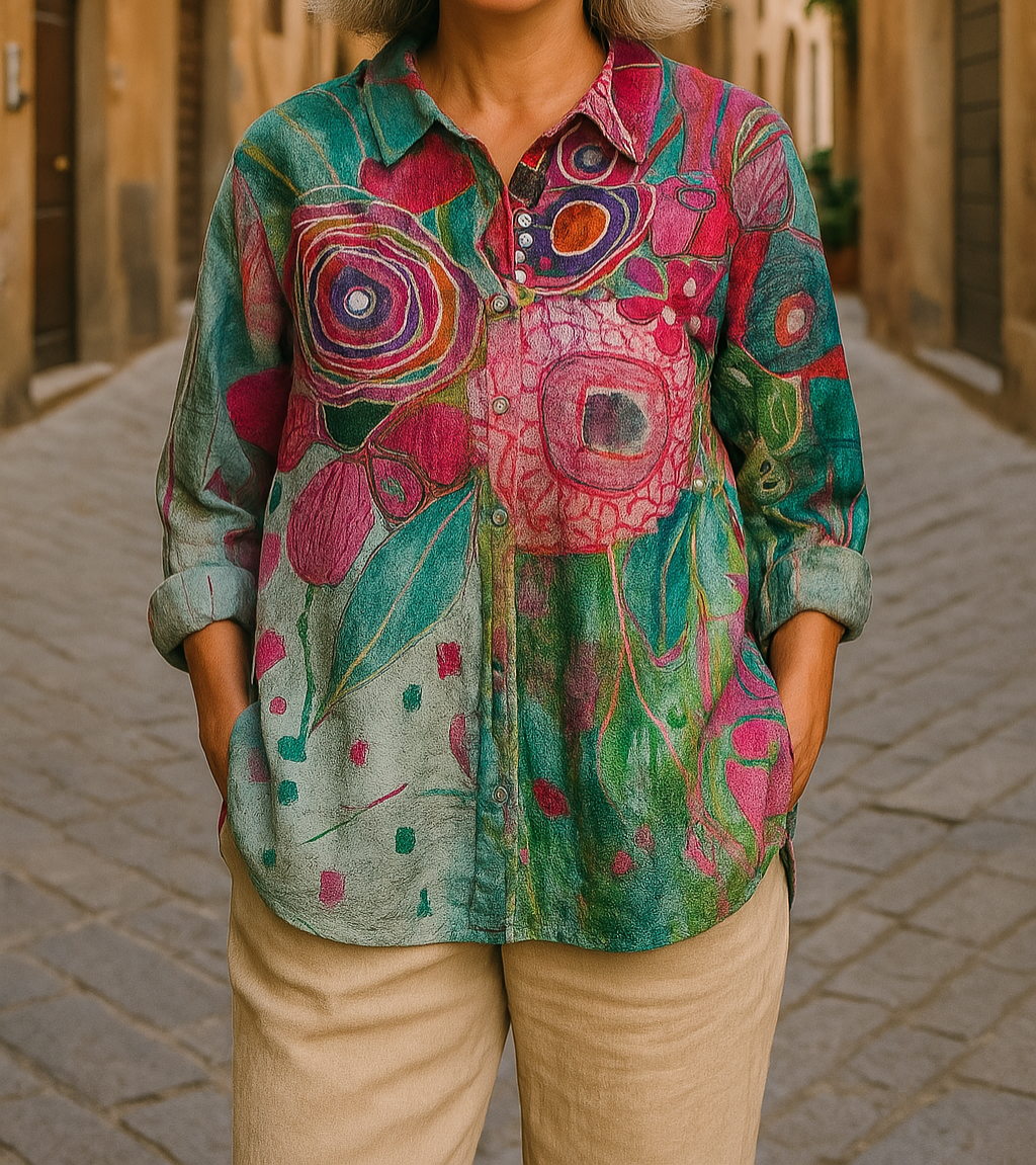 Petra | Floral Print Button Front Shirt