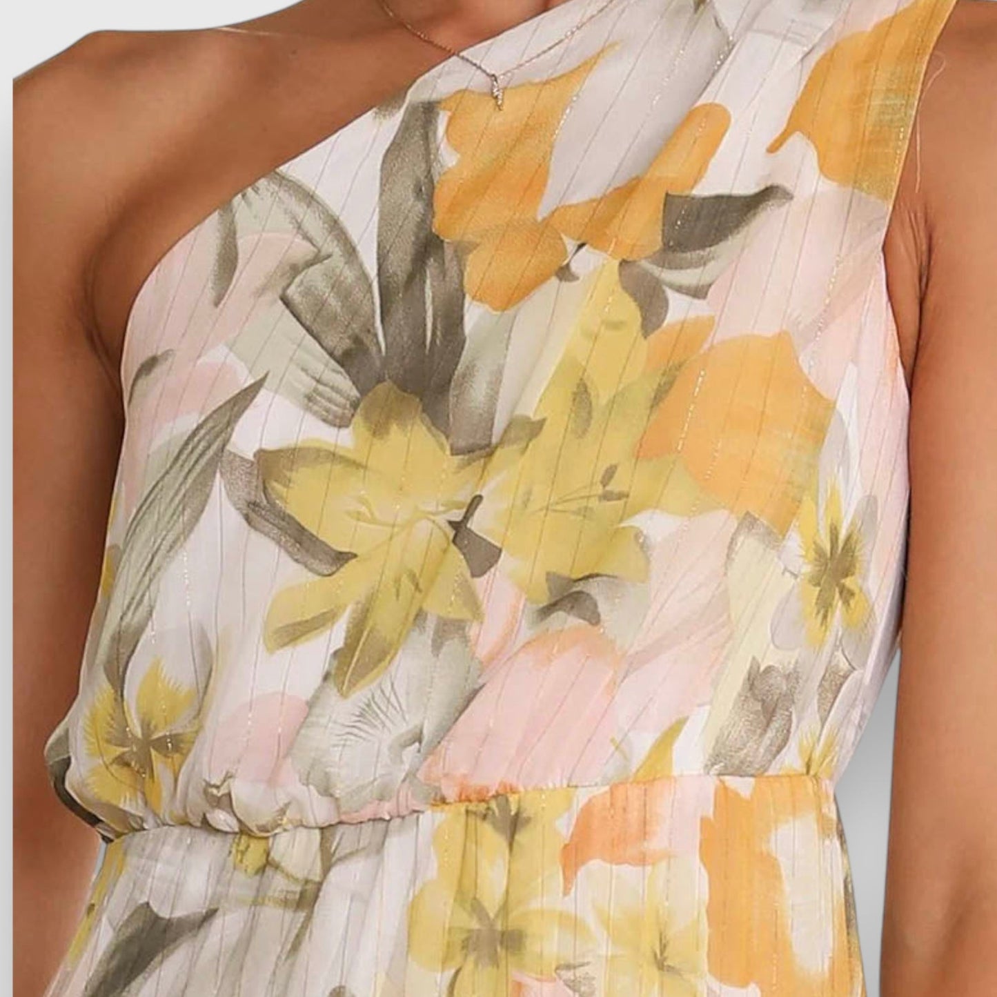 Jillian | Floral One Shoulder Maxi Dress