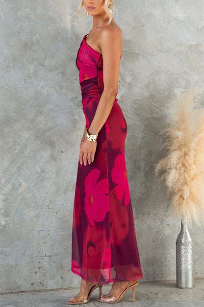 Lindsey | Floral V Neck Sleeveless Maxi Dress