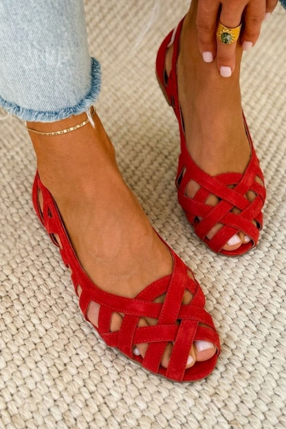 Darsy | Cross Strap Open Toe Flat Sandals