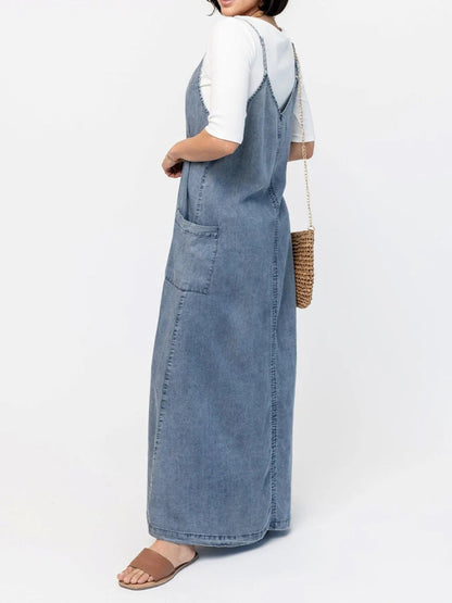 Éricaa | Denim-Style Loose Fit Maxi Dress