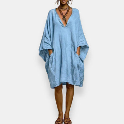 Diaraye | Oversized V Neck Dress With Pockets