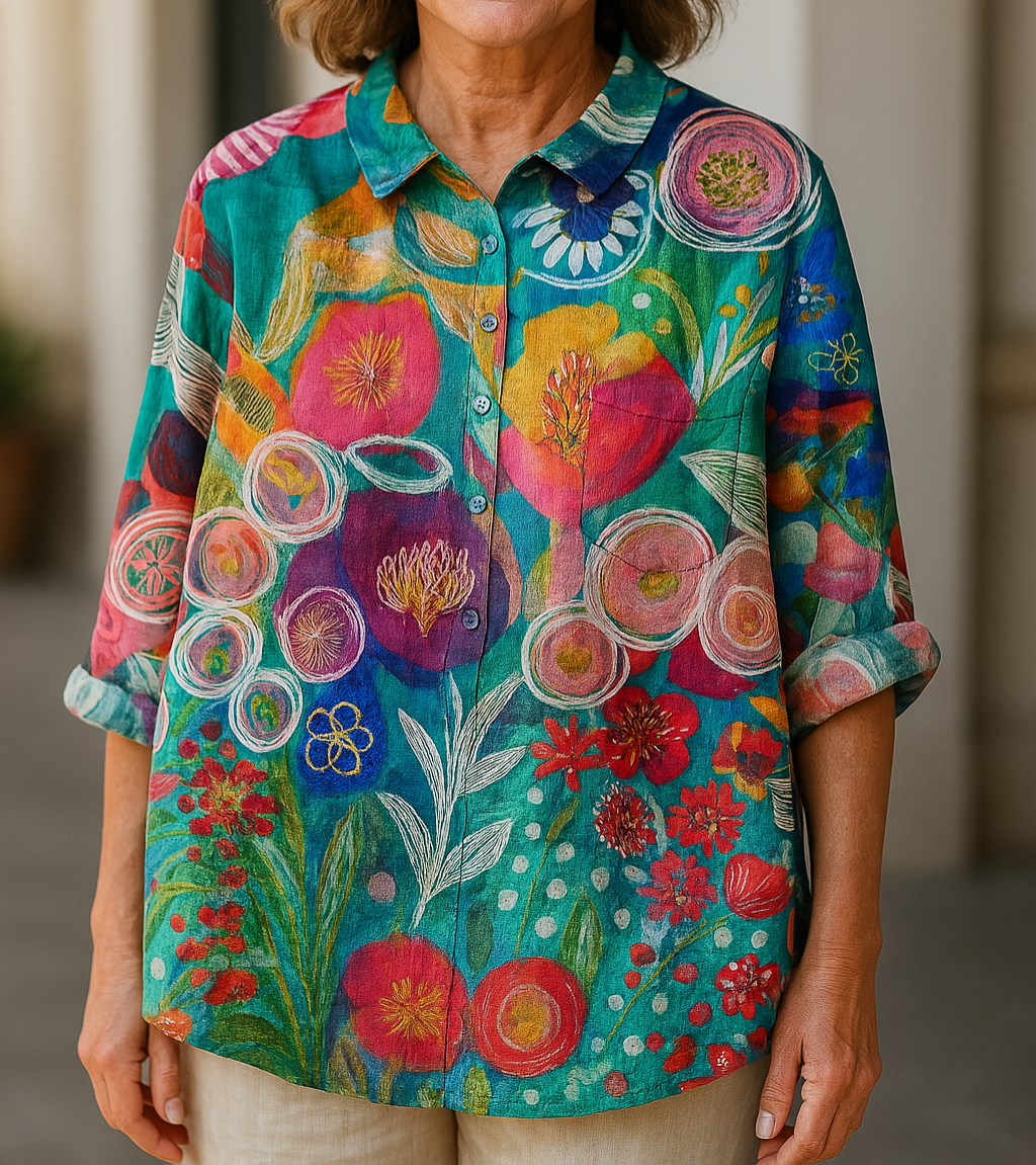 Petra | Floral Print Button Front Shirt