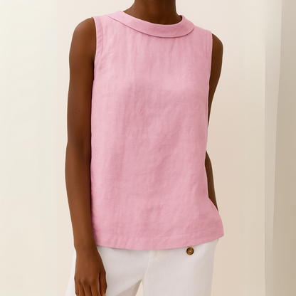Anya | Blouse Light Blue Sleeveless Round Neck