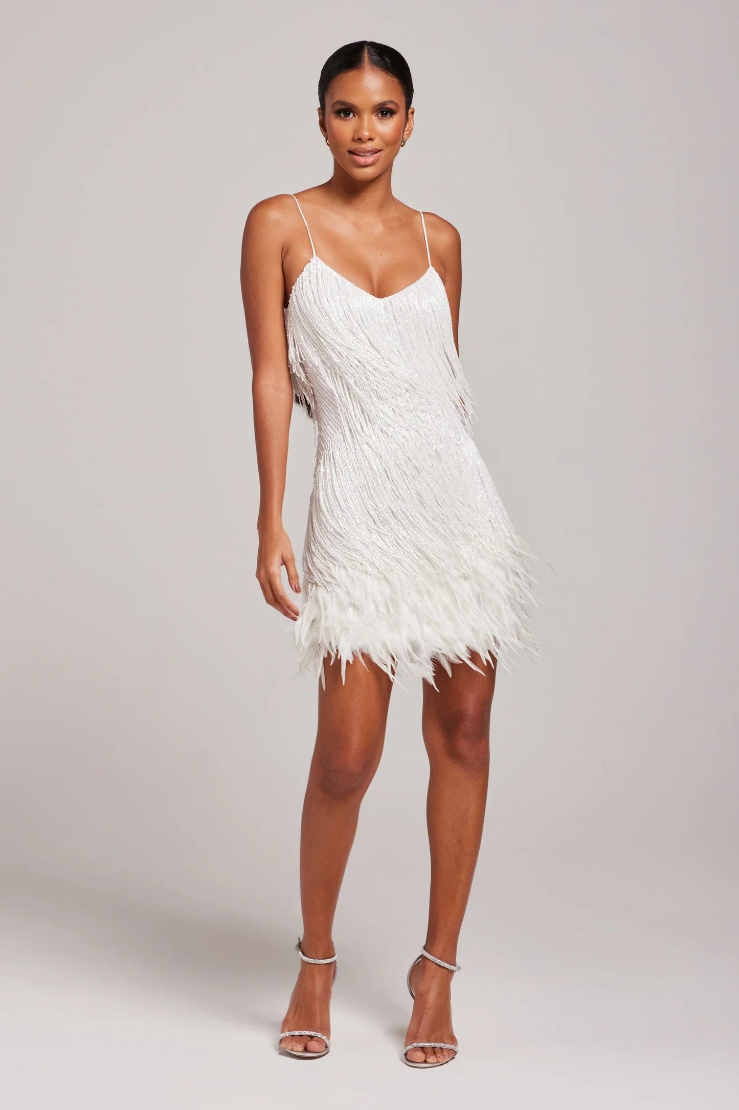 Jemima | Fringe Trim Spaghetti Strap Mini Dress
