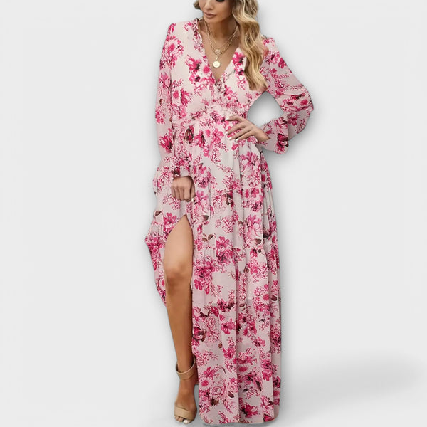 Vanna | Floral Print Long Sleeve Maxi Dress