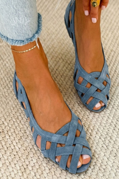 Darsy | Cross Strap Open Toe Flat Sandals