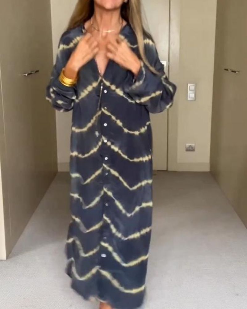 Svetlana | Tie Dye Button Front Maxi Dress