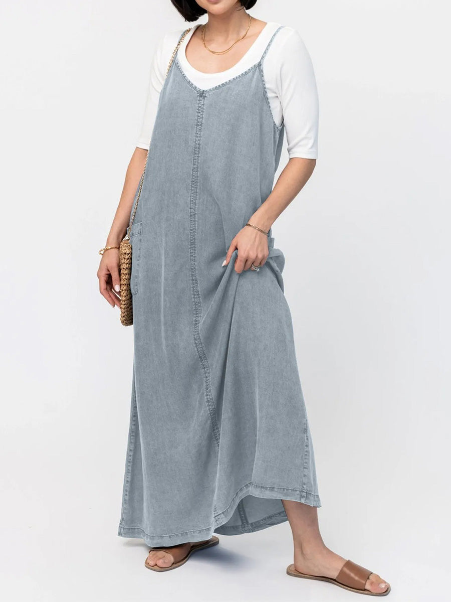 Éricaa | Denim-Style Loose Fit Maxi Dress