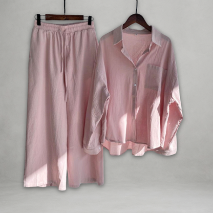 Ottavia | Two Piece Shirt Wide Leg Set