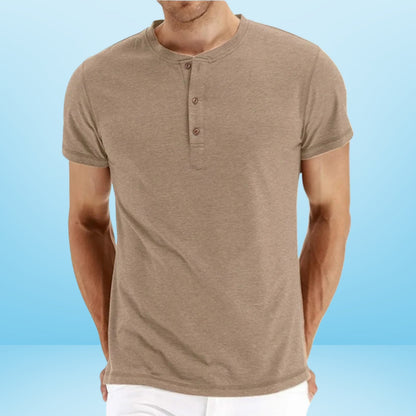 Bilgert | Short Sleeve Henley Neck T-Shirt