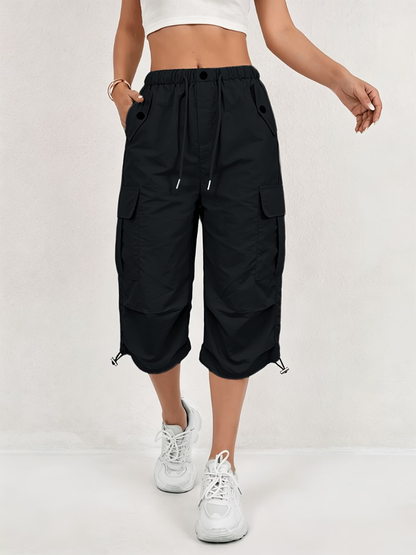 Nanna | Cargo Capri Pants With Drawstring Waist