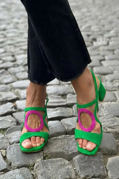 Gurng | Sandals With Square Toe Cutout Straps