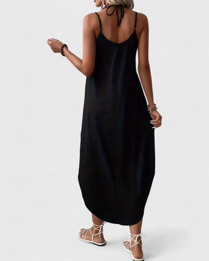 Tracie | Midi Dress V Neck Side Slit