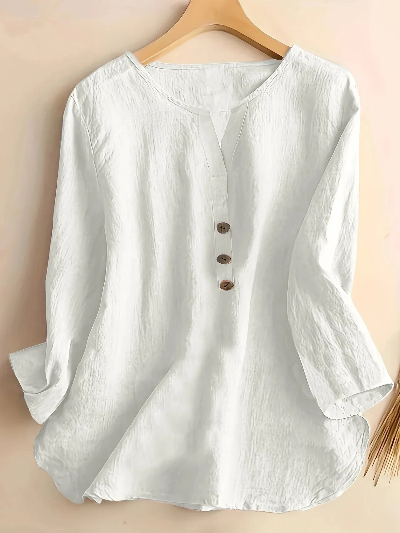 Mykaela | Blouse With Button V Neckline