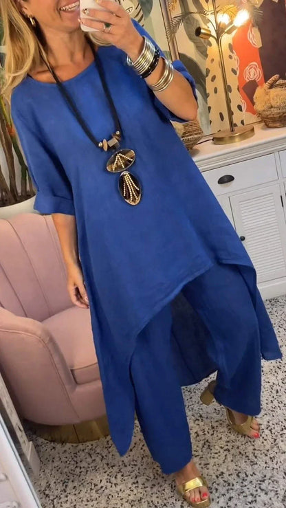 Maryla | Two Piece Asymmetric Tunic Pants Set