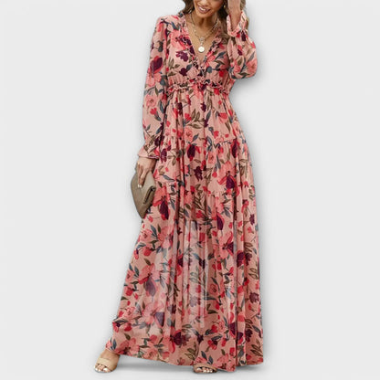 Vanna | Floral Print Long Sleeve Maxi Dress