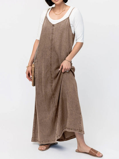 Éricaa | Denim-Style Loose Fit Maxi Dress