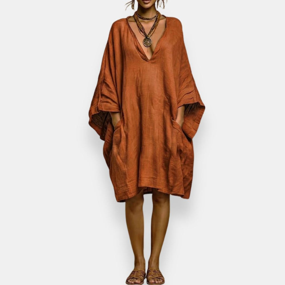 Diaraye | Oversized V Neck Dress With Pockets