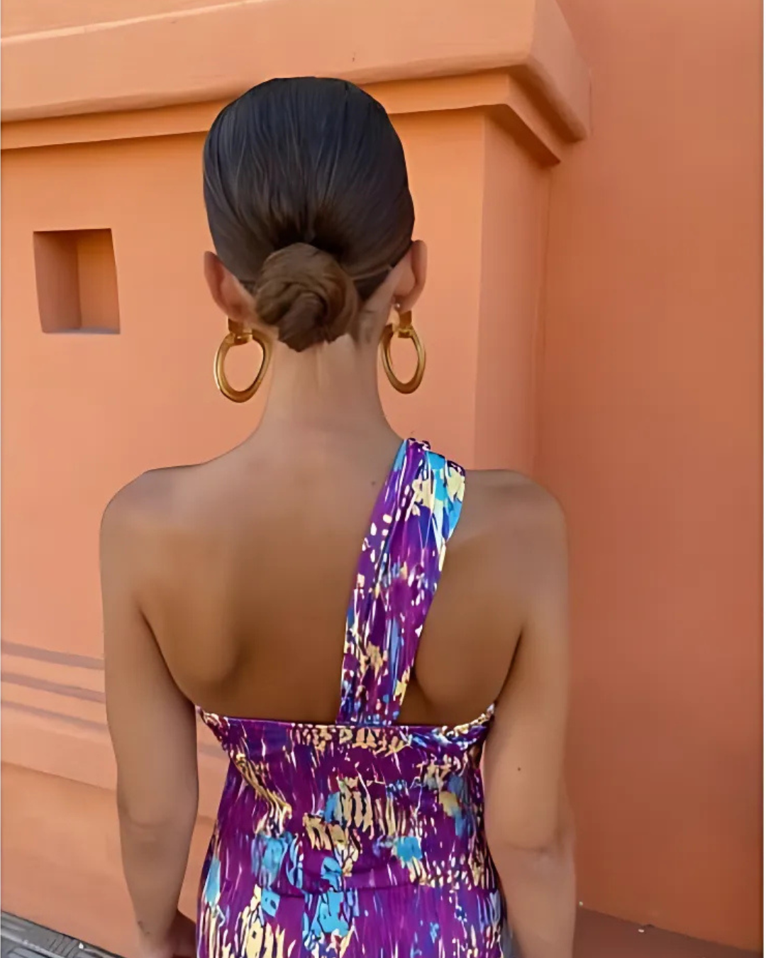 Svetlena | One-Shoulder Printed Maxi Bodycon Dress