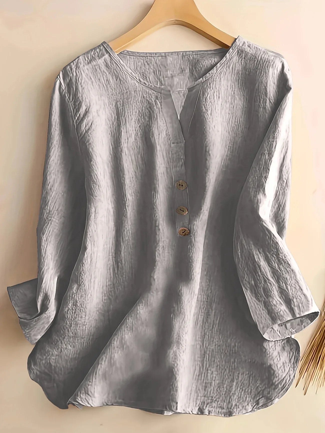 Mykaela | Blouse With Button V Neckline