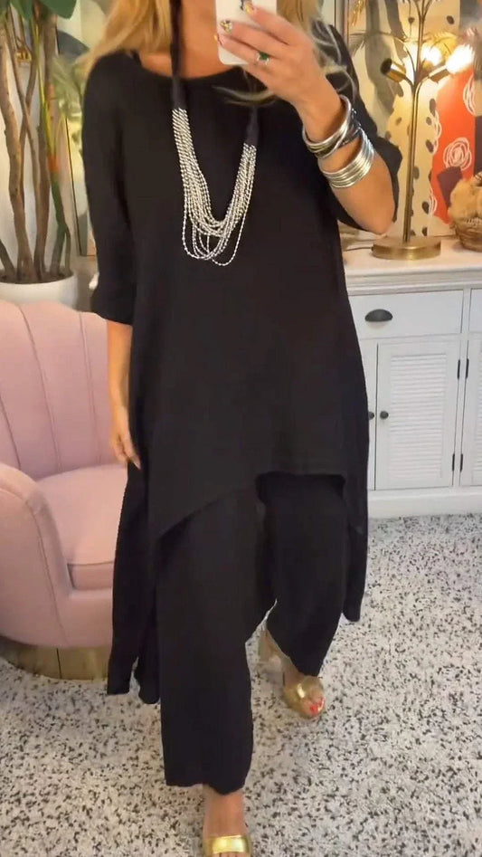 Maryla | Two Piece Asymmetric Tunic Pants Set