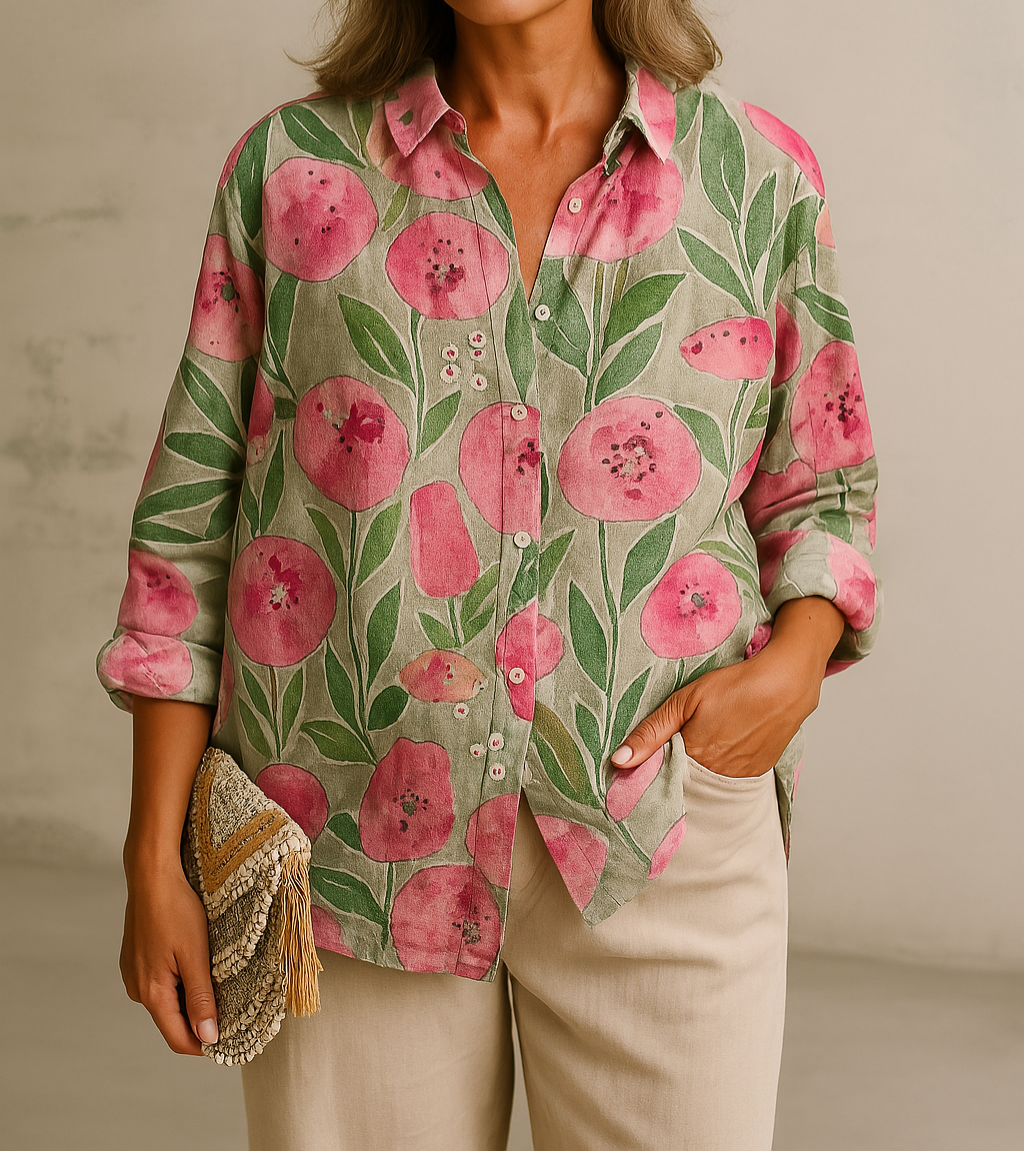 Petra | Floral Print Button Front Shirt