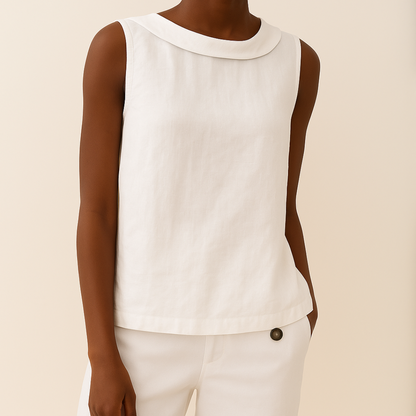 Anya | Blouse Light Blue Sleeveless Round Neck