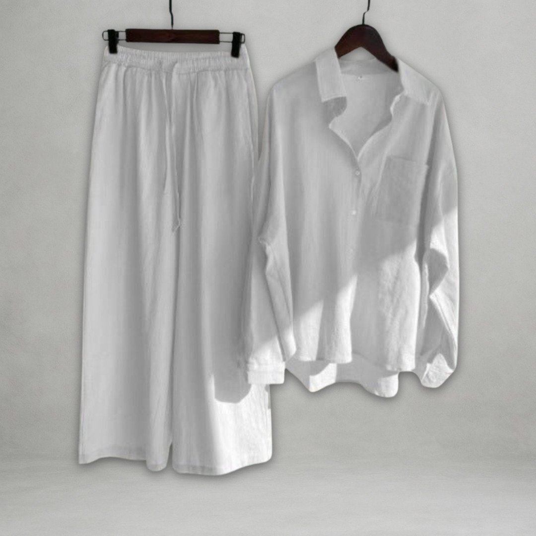 Ottavia | Two Piece Shirt Wide Leg Set